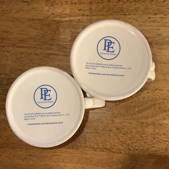 THE POLAR EXPRESS ALL ABOARD! Believe 3D Train Ride Hot Chocolate Mugs Set Of 2 - Picture 4 of 4